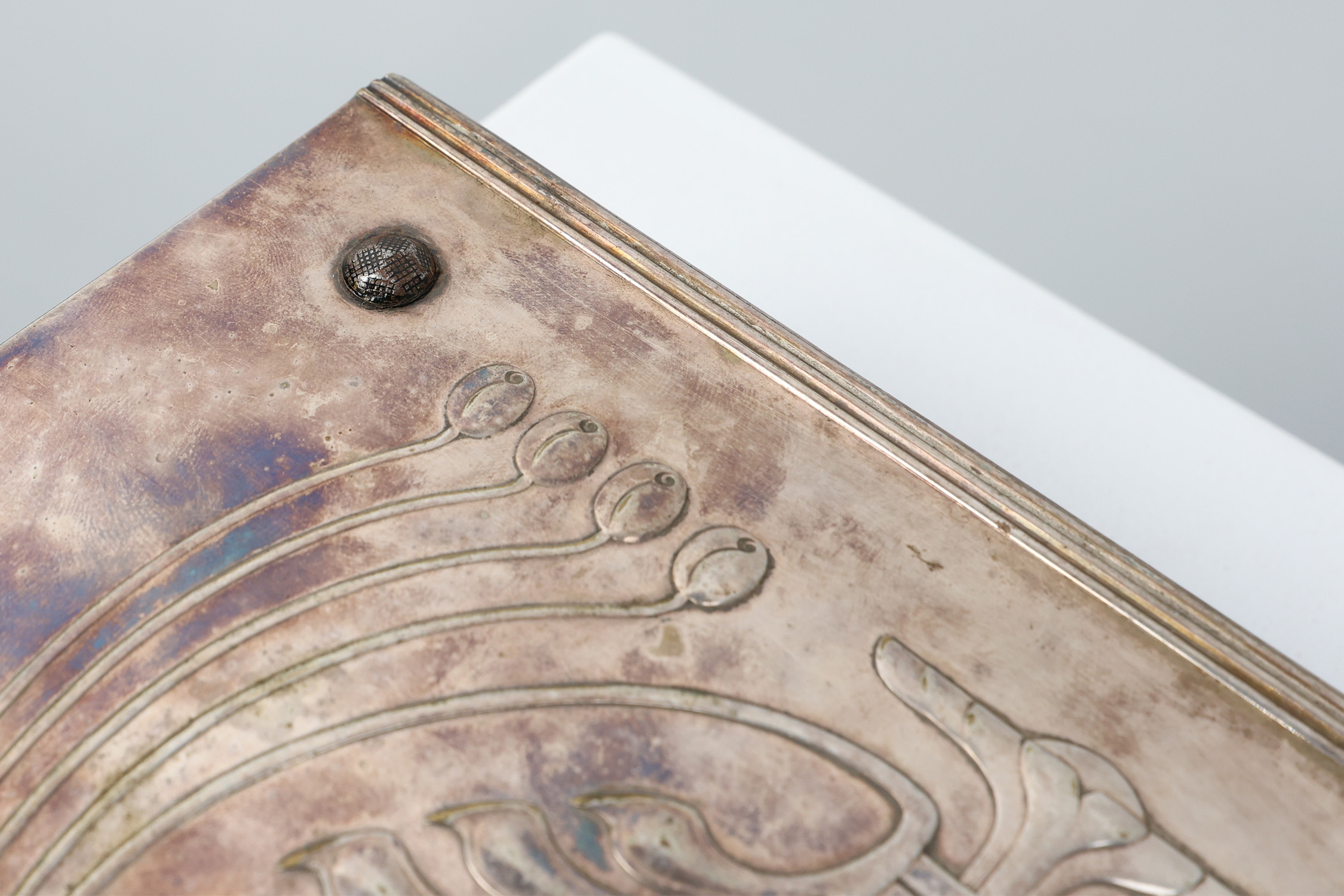 Jugendstil Silver-Plated Box with Engraved Lid by Carl Deffner, Germany, circa 1910thumbnail